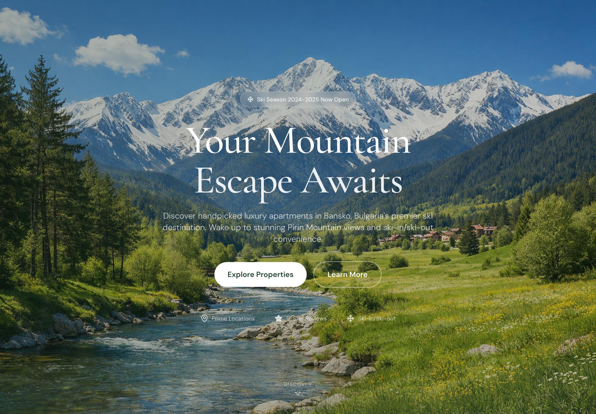 Site Web de locations en montagne Bansko Retreats